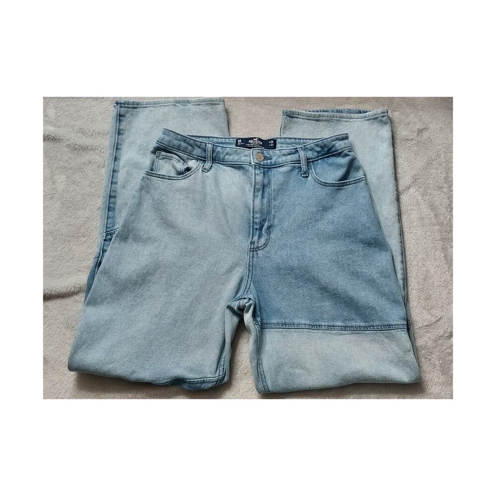 Hollister Vintage Stretch Ultra High-Rise Dad Jean Two Tone Patchwork Size 9R